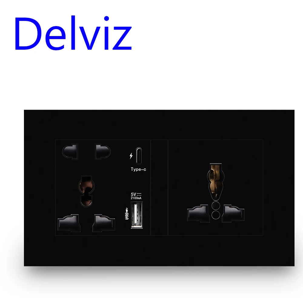 Интерфейсная розетка Delviz Тип C интеллектуальная Быстрая зарядка 18 Вт 4 а