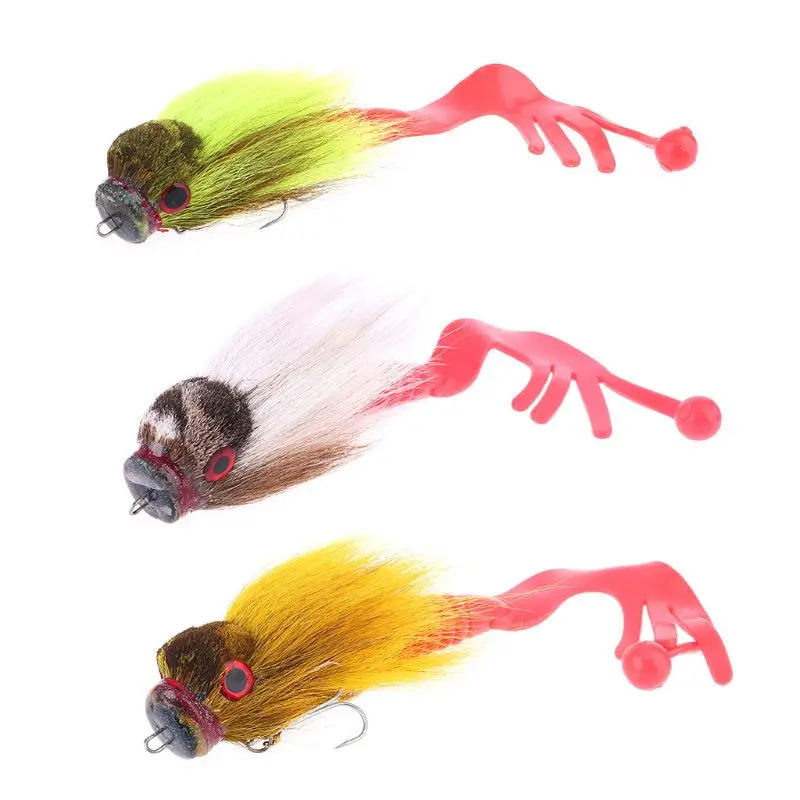 

Мягкая личинка с постепенным увеличением крючки большой 3D волосы оленя Мышь приманки рыболовные принадлежности