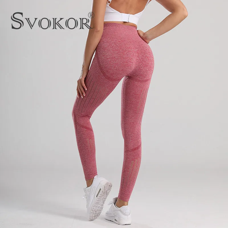 

SVOKOR Workout Leggings Women Seamless High Waist Push Up Pants Bubble Butt Perfect Fit Leggings Sexy Female The New