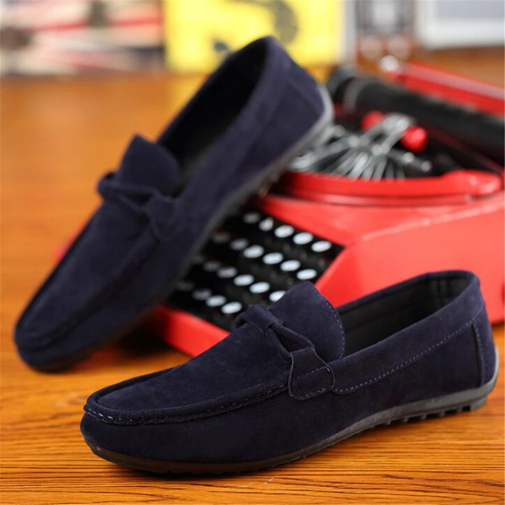 Дизайнерские Замшевые балетки на плоской подошве мужская повседневная обувь