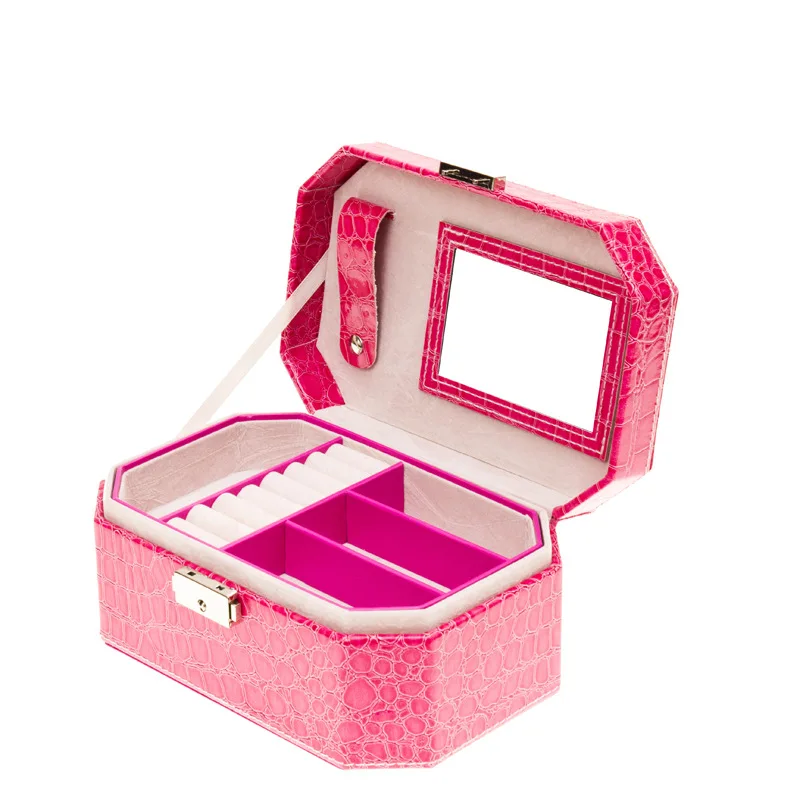 Винтажный портативный простой и свежий кожаный бокс для сережек гвоздиков колец