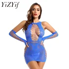 Женское ажурное облегающее вечернее праздничное платье мини в сеточку, без рукавов, с нарукавником, платье, сексуальная клубная одежда