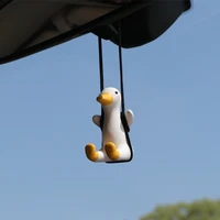 cute and creative little duck car pendant rearview mirror decoration car interior accessories