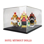 Акриловая Пылезащитная коробкаЧехол строительный блок сбора черное основание ДисплейПоказать чехол коробка фигурки куклы модель блоки для детей игрушка в подарок