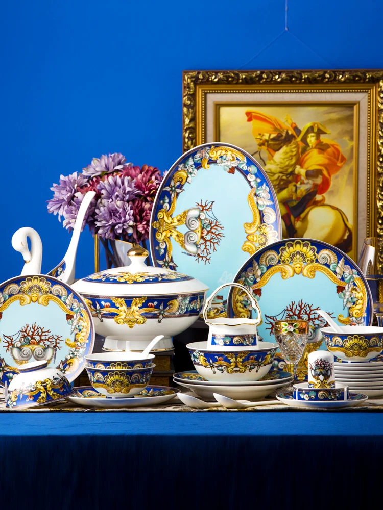 

Набор миски и тарелок, бытовая керамическая посуда, миска и тарелка из костяного фарфора, европейский стандарт, столовые приборы и палочки