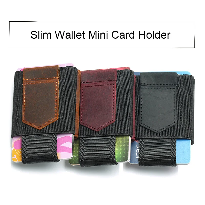 Мужской Тонкий минималистичный кошелек из натуральной кожи держатель для