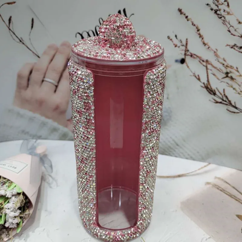 

Блестящий акриловый Органайзер для кистей с крышкой Стразы органайзер для косметики круглая коробка для хранения косметики