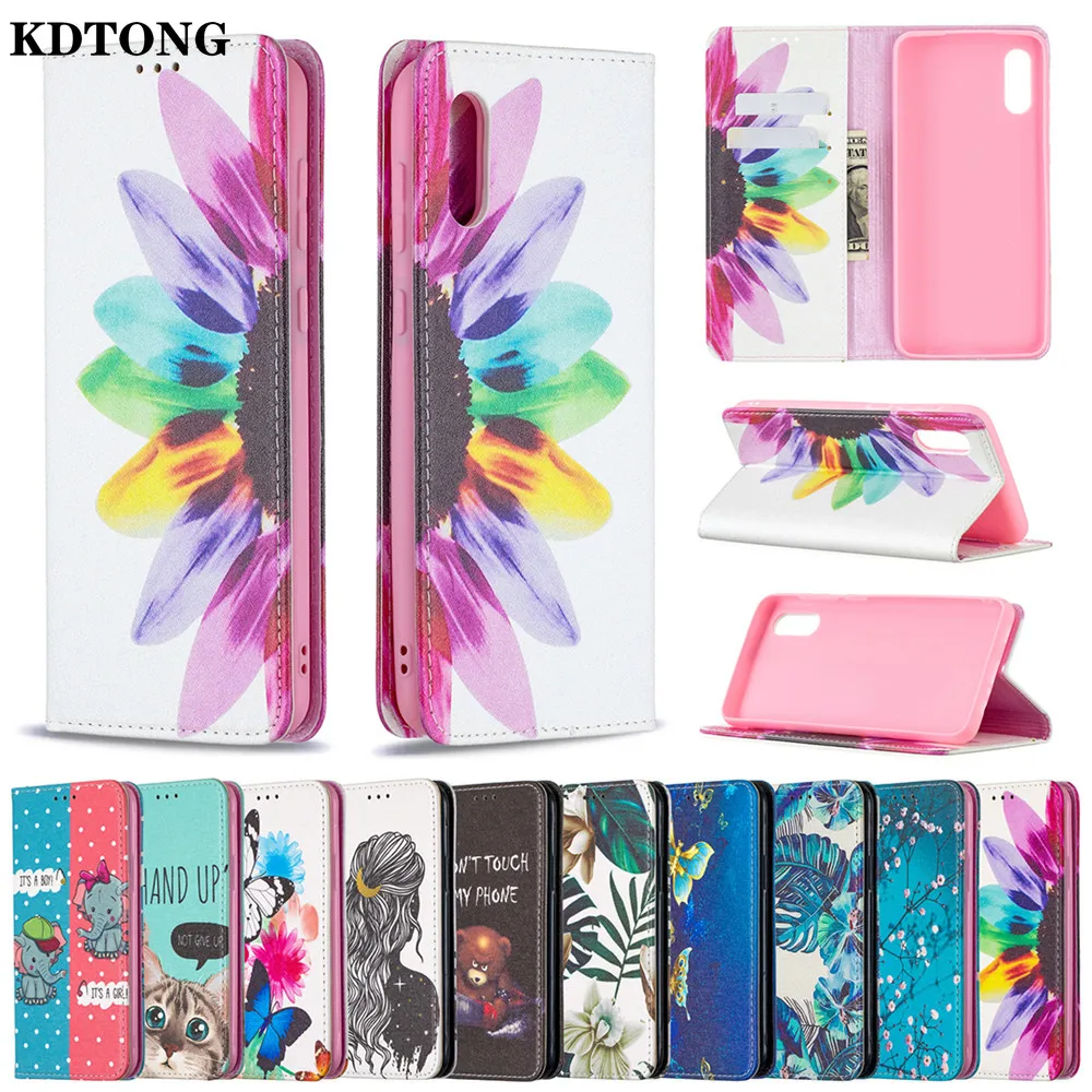 

Painted Leather Phone Case for Samsung Galaxy S21 S20 FE Ultra Plus Etui Wallet Card Solt Stand Built in Magnetic Protect Cover