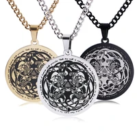 stainless steel nordic personality vintage pirate scandinavian titanium steel necklace viking celtic wolf pendant necklace
