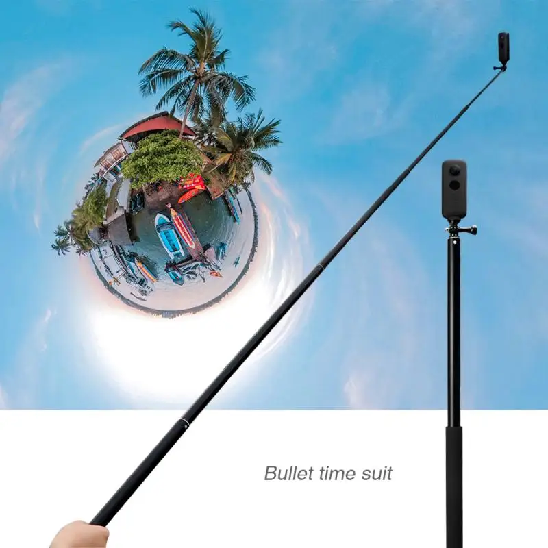 1 5m extended selfie sticks handheldhandle monopod for gopro hero8765 black mobile phone holder for osmo insta 360 onex eken h9 free global shipping
