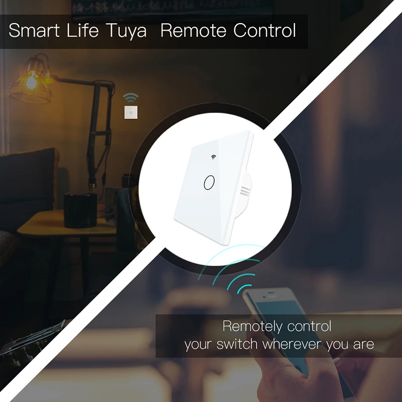 1/2/3 Gang Интеллектуальный переключатель Wi-Fi RF433 стандарта ЕС США Великобритании