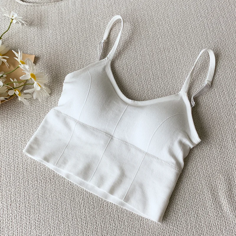 

U-Shaped Beautiful Back Camisole Women's Plus Size Xia Nei Take A Base, Wear Underwear with Chest Pad SexyBase ShirtCroppedTop