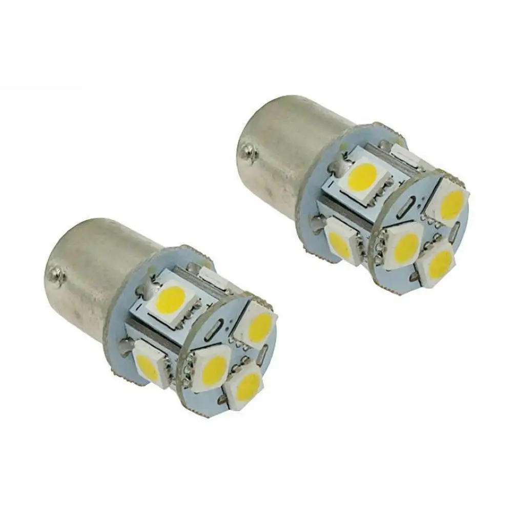2 шт. BA15S R5W 1156 5050 8SMD светодиодные Белые автомобильные поворотные парковочные Огни