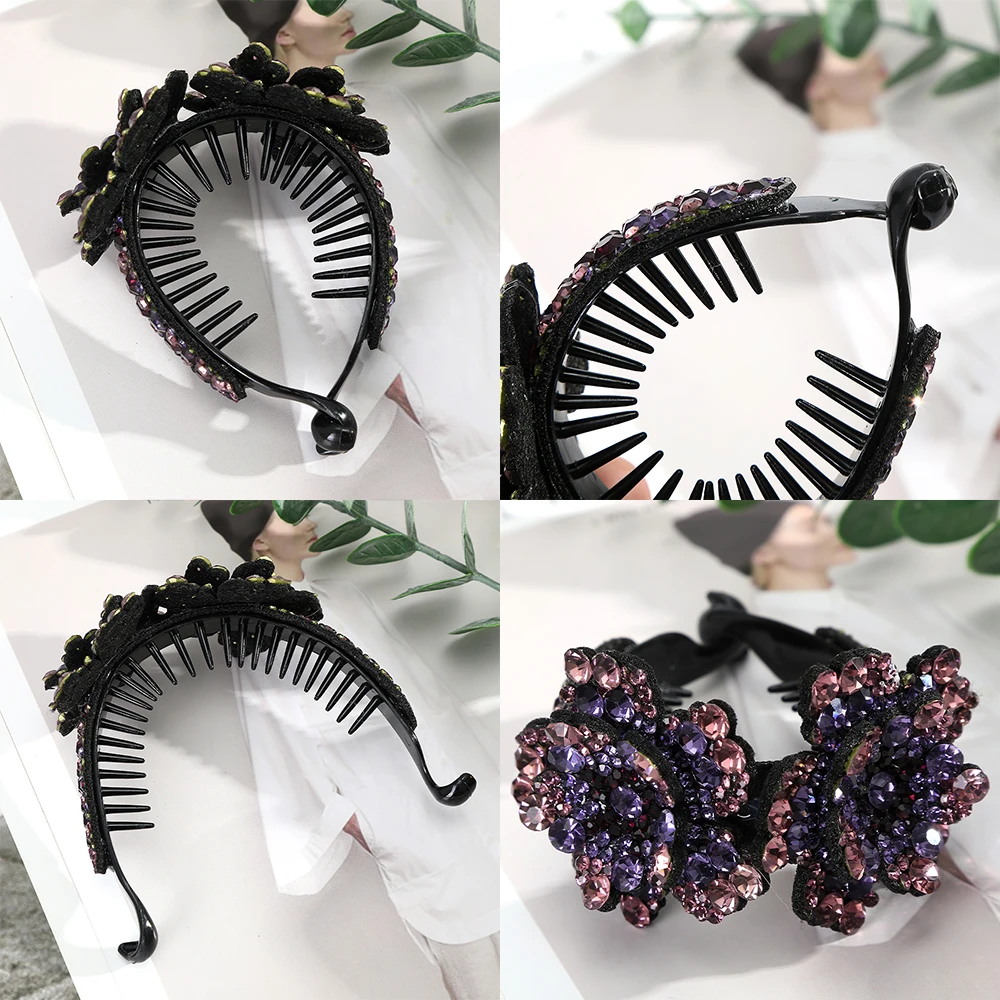 Стразы заколка для конского хвоста заколки волос заколки-крабы с кристаллами