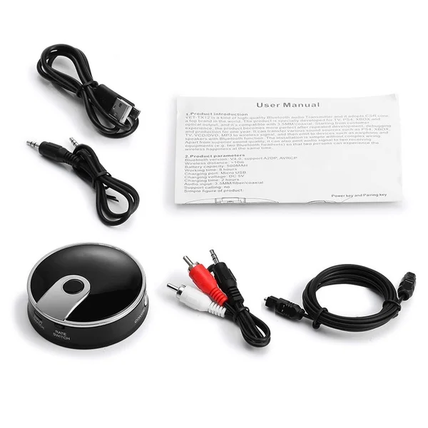 Bluetooth Transmitter TX12 Digital Music Stream Wireless Audio Optical Fiber Coaxial Stereo Adapter 4.0 | Электроника