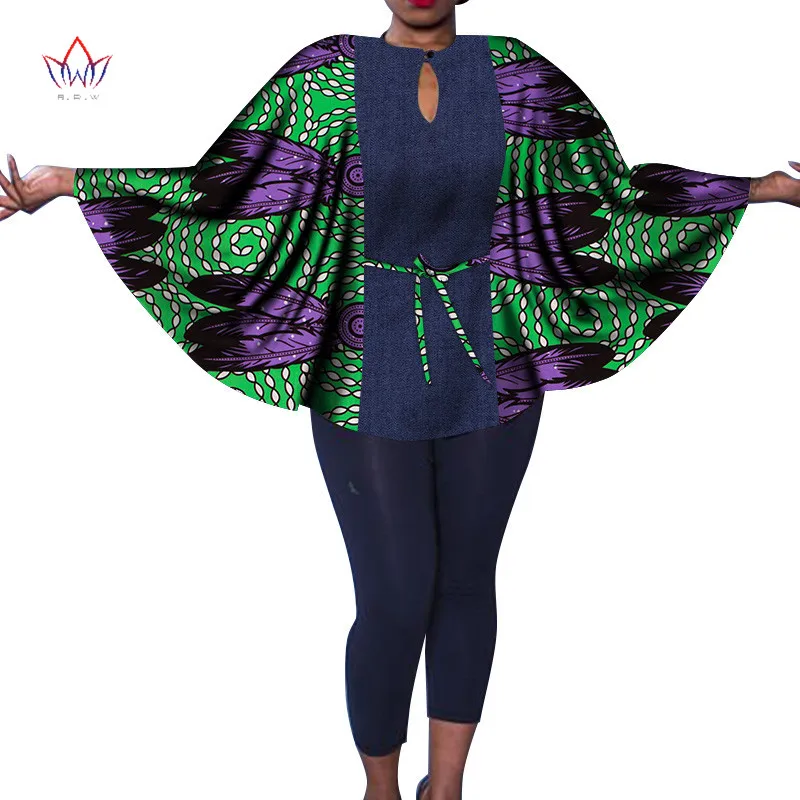 Africa Women Bazin Riche Dashiki Shawl Top African Print Tops Shirt Plus Size M-6XL Clothes Accessory SP035 | Тематическая одежда