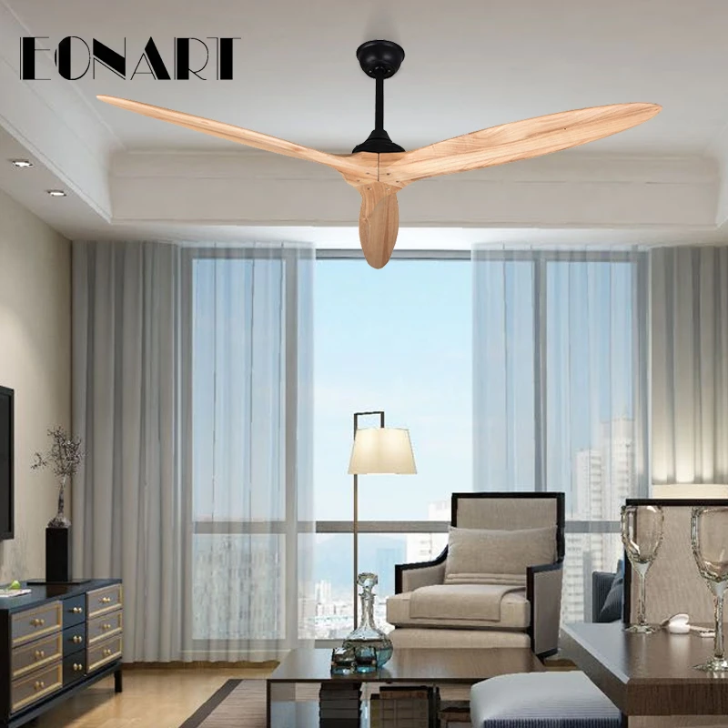

EONART 60 Inch modern without light ceiling fan with remote control fashion dc fan for wood decoration ceiling fans for home