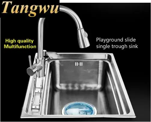 Бесплатная доставка Домашняя большая кухонная раковина большой емкости для