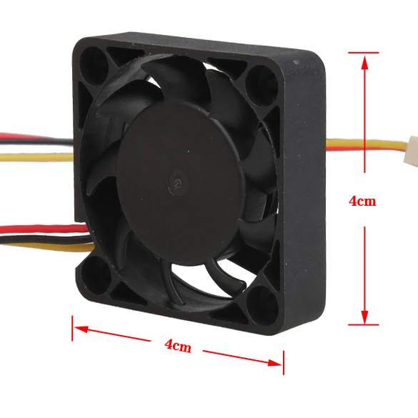

3 Pin Connector 40mm Computer CPU Cooler Cooling Fan PC 4cm 40x40x10mm DC 12V Fan Cooling 40*40*10mm Black