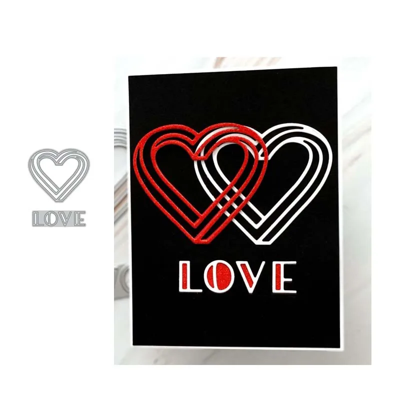 

2021 New LOVE Heart Shape Metal Cutting Dies for Scrapbooking Stencil Knife Mould Blade Punch Model Craft Decoration Template
