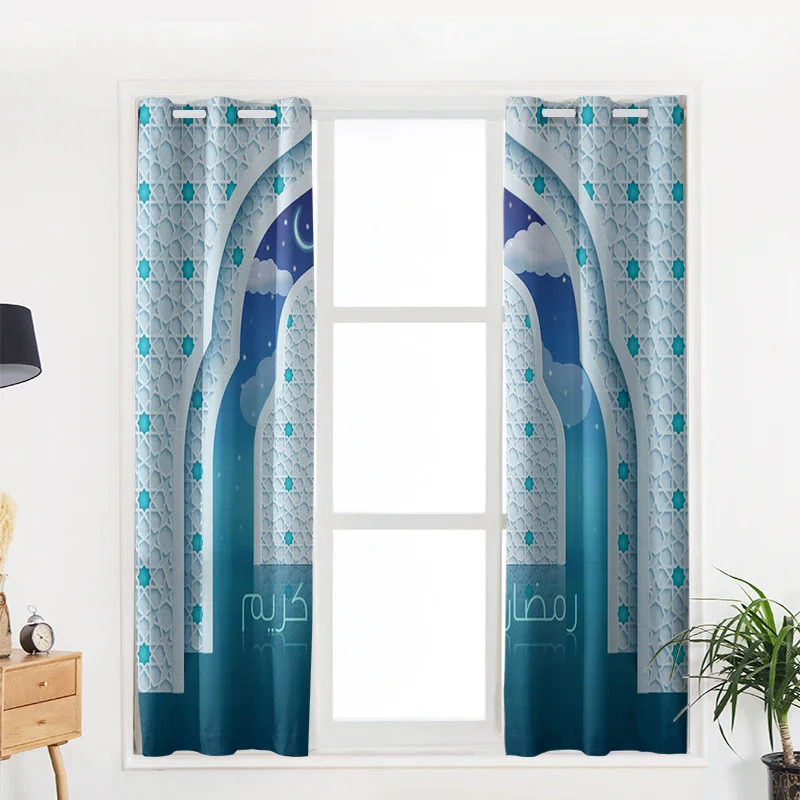 Шторы на окна с изображением Луны звездного неба облаков фантазийные звезды