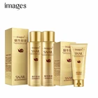 Изображения 3 шт. лицо улитки наборы для ухода за кожей гиалуроновой кислотой увлажняющее Отбеливающее средство для лица + Тонер + Эмульсия против старения морщин