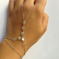 exotic zircon tassel bracelet sexy passion shining design gold silver bead finger chain ladies jewelry girl friendship gift
