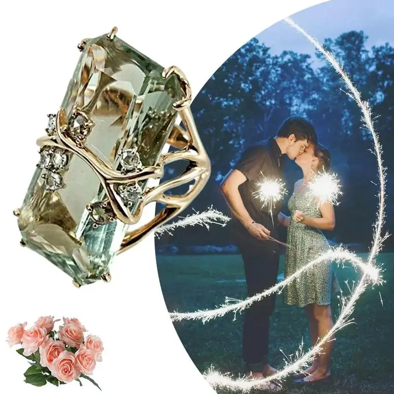 Винтажное кольцо Peridot с цирконием обручальные кольца для женщин и мужчин размер 6