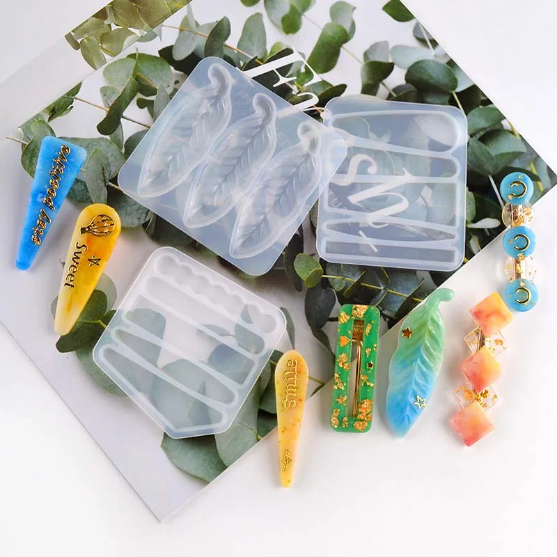 

Epoxy Resin Silicone Molds Handmade Barrettes DIY Hair Pin Acrylic Alligator Headwear Clip Jewelry Making Tools