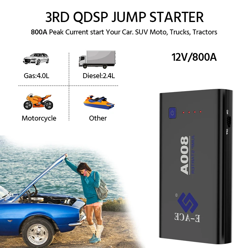E-ACE стартер Power Bank для автомобиля Стартер пусковое устройство батарея booster batterie