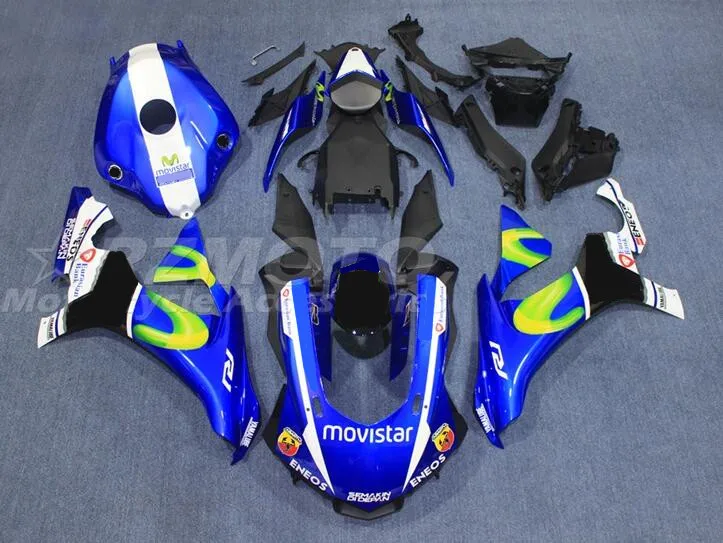 

4Gifts New ABS Injection Motorcycle Fairings Kit Fit for YAMAHA YZF- R1 2015 2016 2017 2018 15 16 17 18 r1 Bodywork set Movistar
