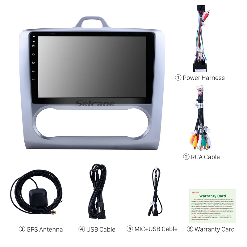 Seicane 10 1 дюймов 4 + 64 ГБ Android 0 автомобильное стерео радио для Ford Focus 2 2004 2011 с GPS