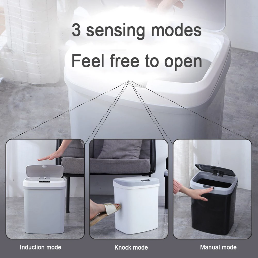 Автоматическое интеллектуальное мусорное ведро для ванной прямоугольный