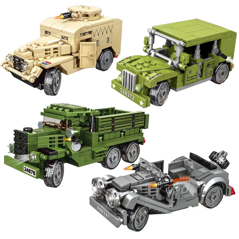 

2021, 2 мировая война, 2 мировая война, армия, военный солдат, модель разведчика, модель автомобиля, строительные блоки, кирпичи, детские игрушки