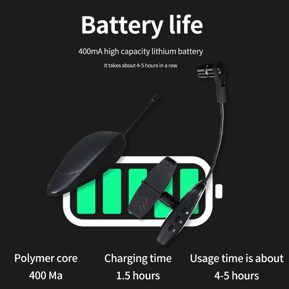 Сценический профессиональный беспроводной микрофон для саксофона UHF