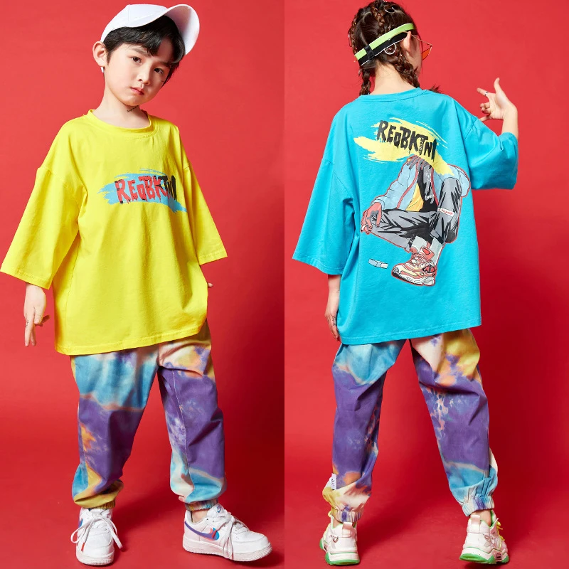 Футболка для мальчиков и девочек в стиле хип-хоп свободные джоггеры с граффити