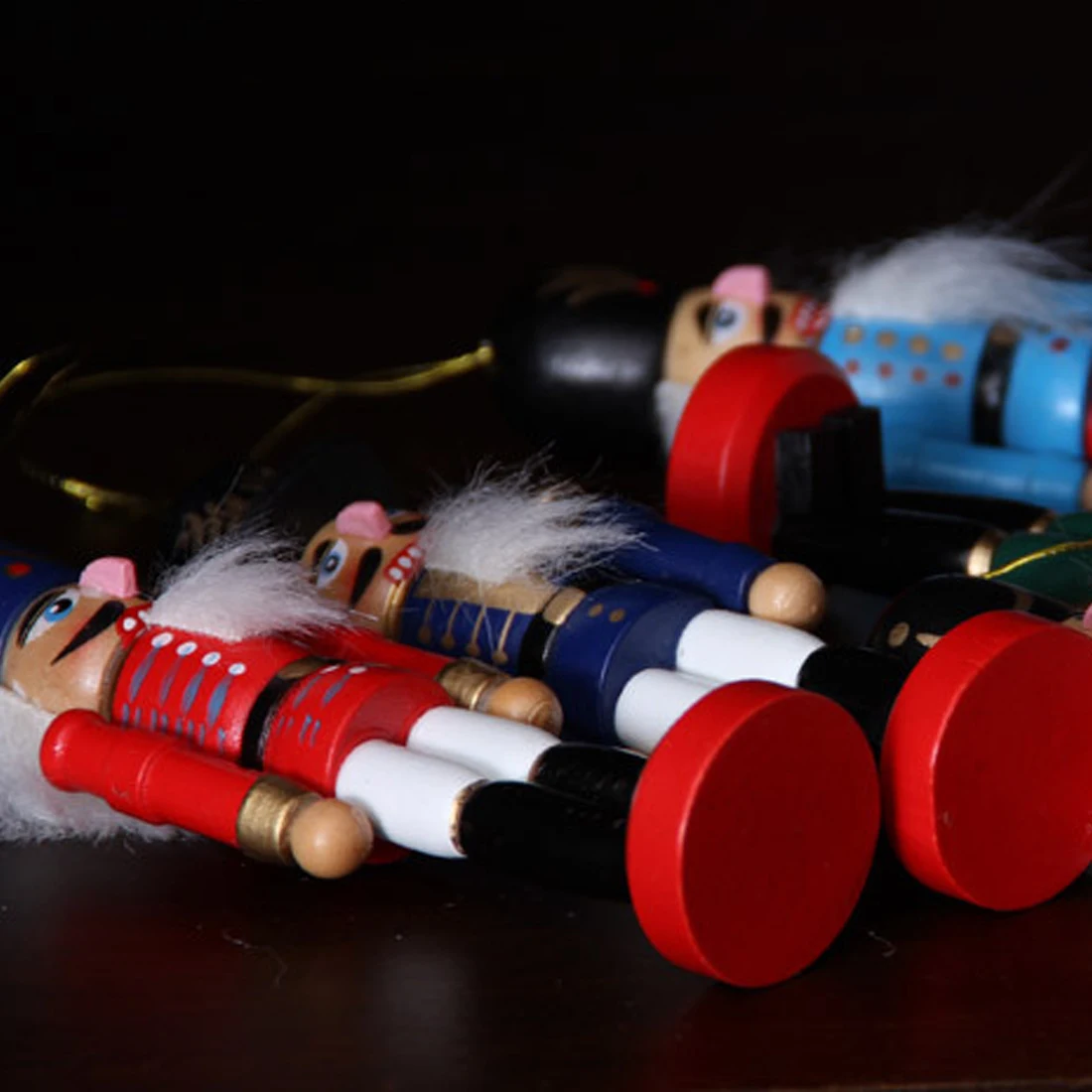 

6pcs Wooden Nutcracker Soldier Christmas Tree Hanging Decor Nutcracker Puppet Xmas Wooden Pendants For New Year Home Ornaments