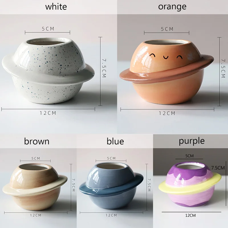 

Planetary Ceramic Flowerpots Succulent Creative Gardening
