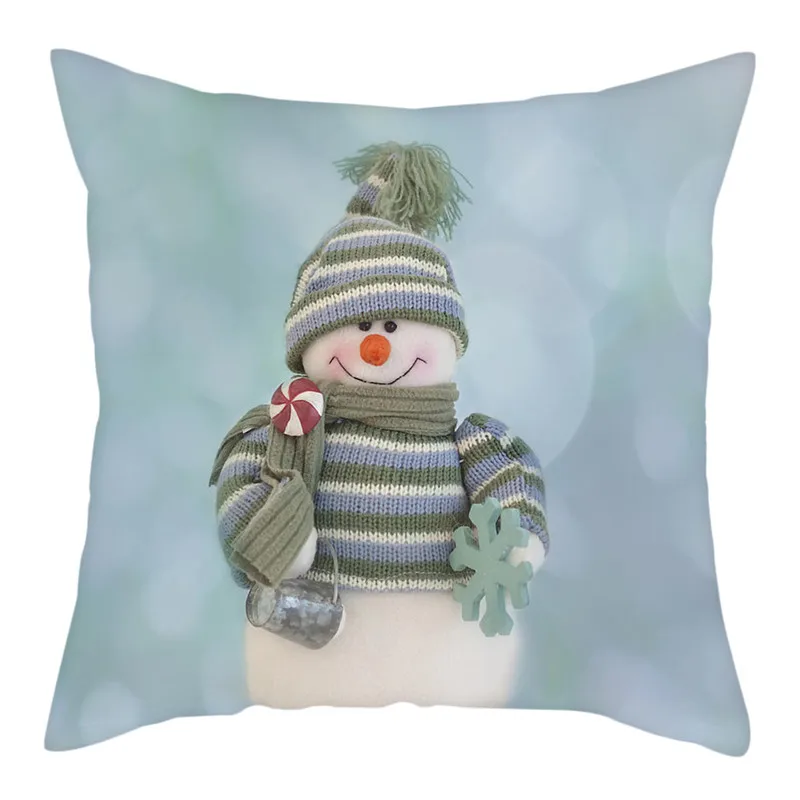 Fuwatacchi Merry Christmas Cushion Cover Pillowcases Snowmen Polyester Throw Pillow Case for Home Sofa Decorative Pillows | Дом и сад