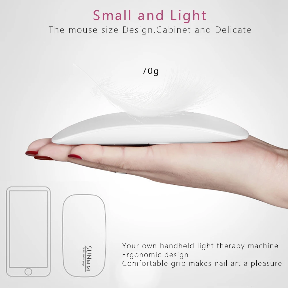 Сушилка для ногтей 6 Вт УФ умная лампа светодиодный Гель-лак автоматическое