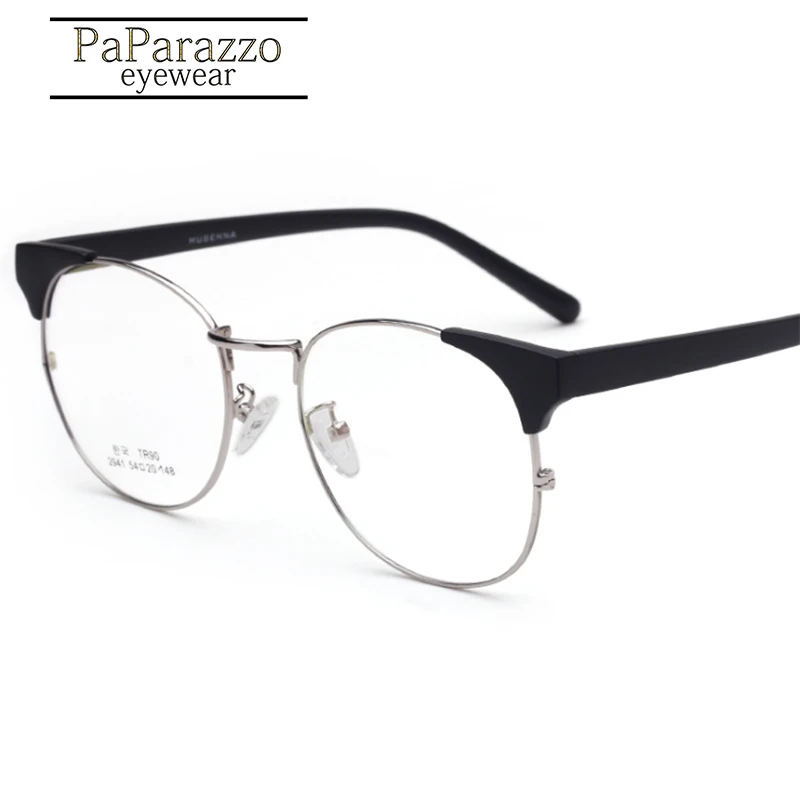 Модный круглый металлический оправа для оптических очков ультралегкий Ретро TR90