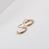 pvd plated zirconia pave spiral drop earring jewelry wholesale for women