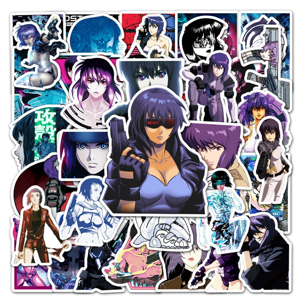 

10/30/50PCS Anime Ghost in the Shell Stickers Aesthetic Laptop Water Bottle Waterproof DIY Graffiti Decal Sticker Packs Kid Toy
