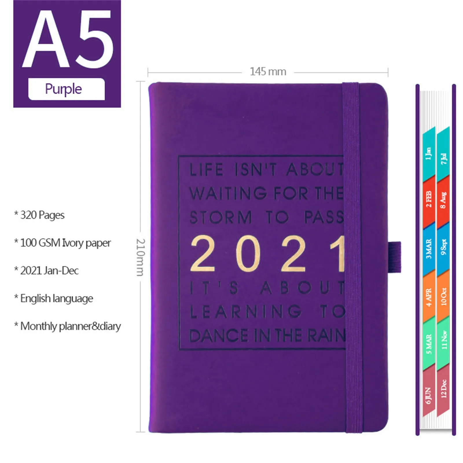 

2021 A5 Week To View Notepad Diary Hardback Cover Fashion Design Planner
