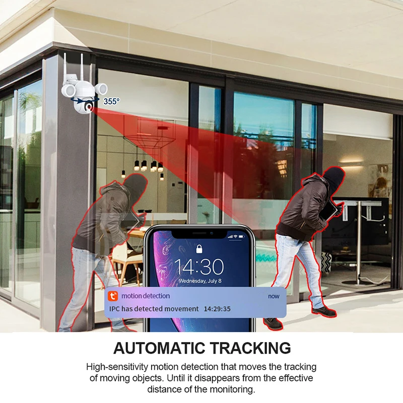 

Tuya Floodlight Outdoor PTZ 3MP Camera Tuya Night Vision Motion Detection IP66 Waterproof Home Security CCTV IP Wifi Camera