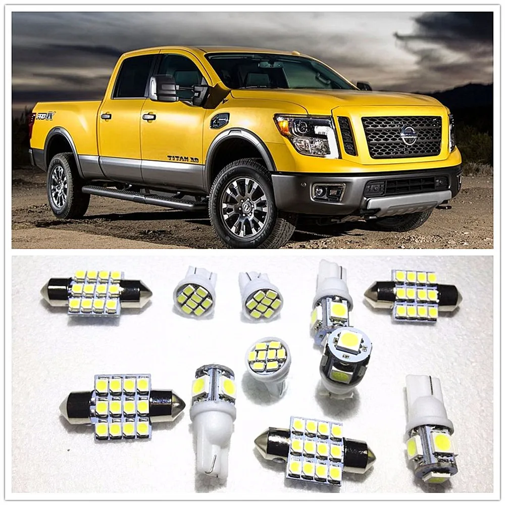 11 комплектов белых светодиодных ламп внутренняя упаковка купол карты для Nissan Titan