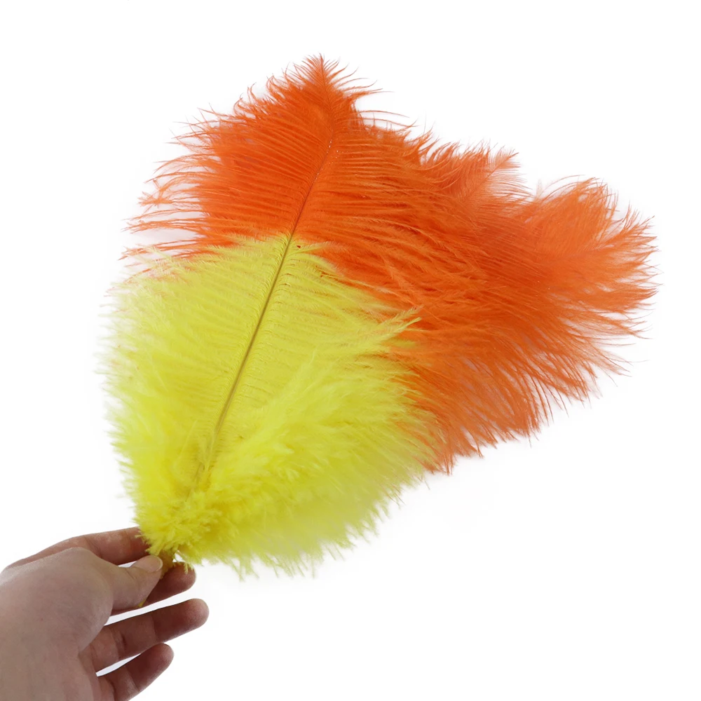 Пушистые высококачественные желтые зеленые оранжевые страусиные перья 30 70 см