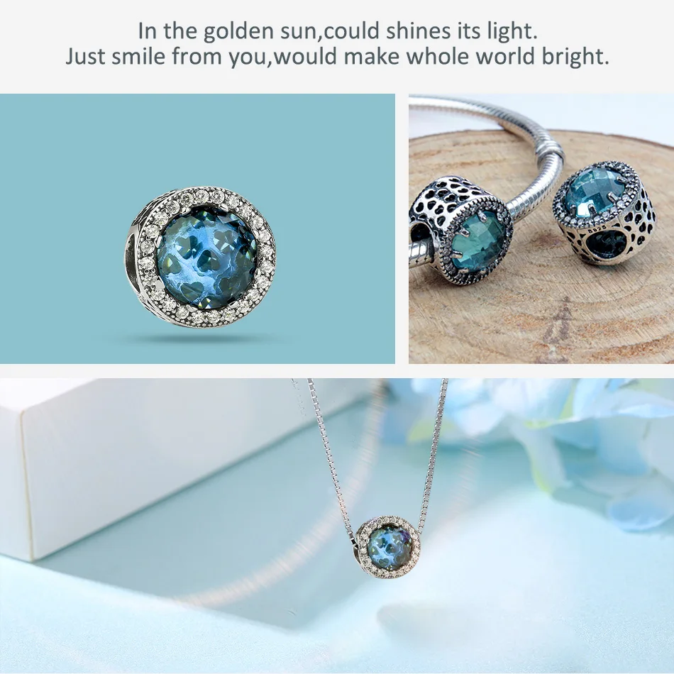 100% 925 стерлингового серебра сверкающий сердце шарма обаятельные Браслеты и