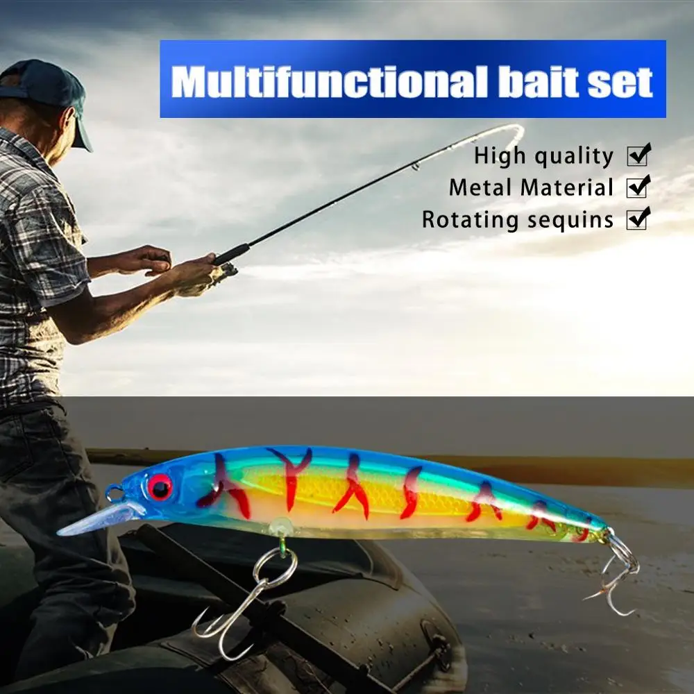 Set Bait Fake Sequined Soft Cocked Mouth Luya Laser Long-range Decoy 11cm | Спорт и развлечения