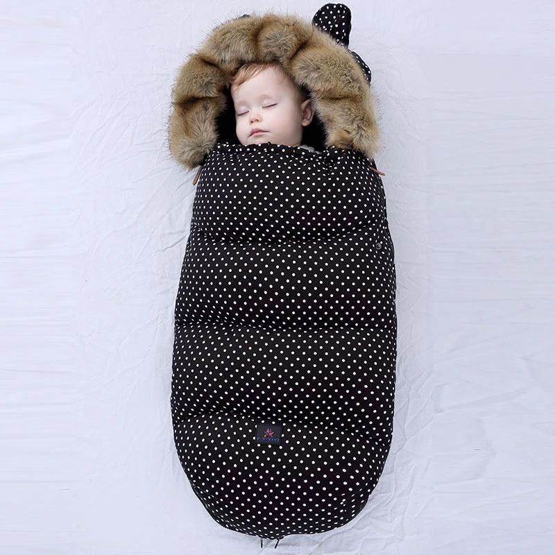Newborn Baby Sleeping Bag Envelope Winter Kids Sleepsack Footmuff Windproof Warm Infant Sleepsack Wheelchair Wrap Cocoon